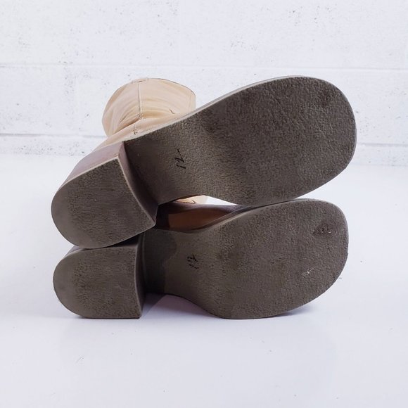 Candies Vintage Y2K 90s Chunky Heel Platform Camel Banana Suede Leather Size 9 - Picture 7 of 11